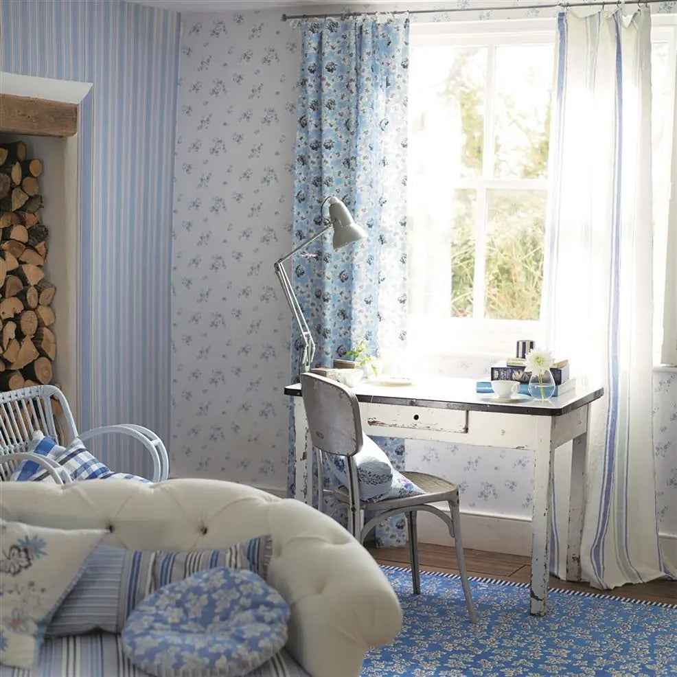 Pinstripe Wallpaper - Graphite - P586/03 - Designers Guild
