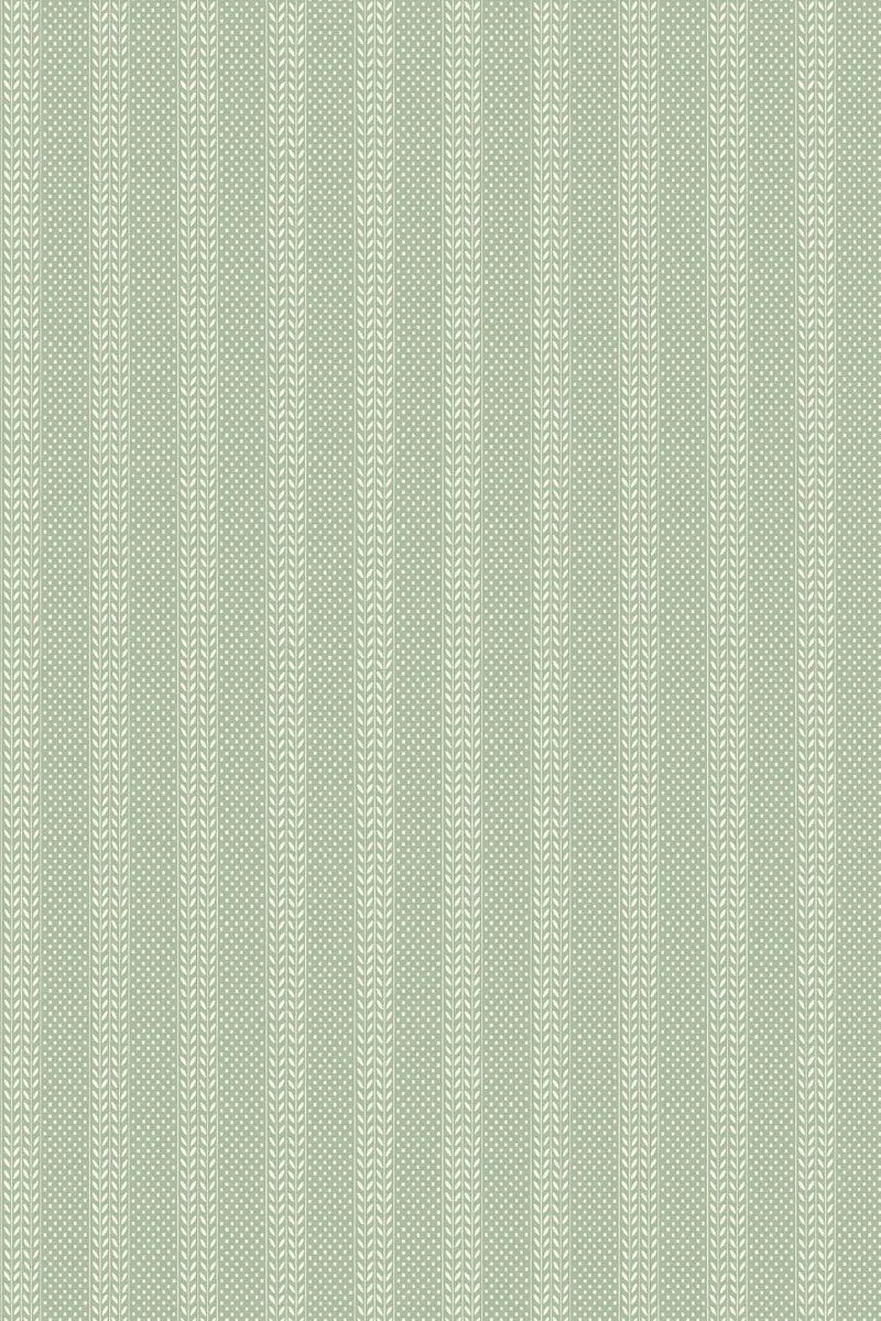 Polka Sprig Wallpaper - Green - 1085