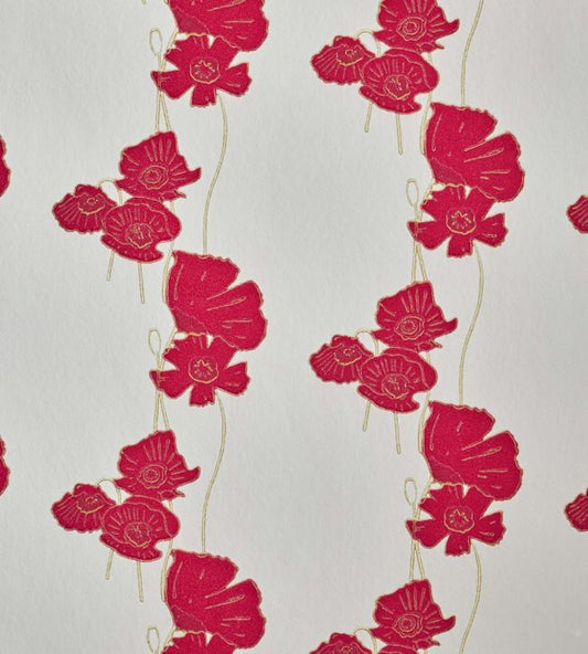 Poppy Fields Wallpaper - Red/Gold - BG1500201 - Barneby Gates