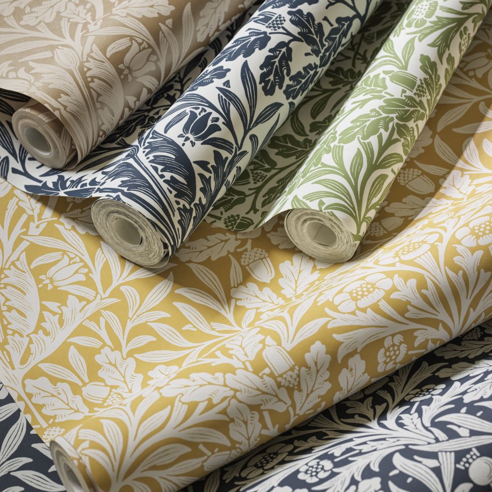 Pure Acorn Wallpaper - Lemon - 217404 - Morris Wallpaper WD
