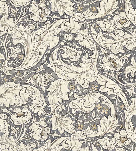 Pure Bachelors Button Print Fabric - Black Ink - 226485 - Morris & Co