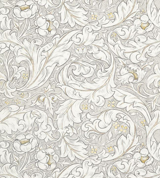 Pure Bachelors Button Print Fabric - Horned Poppy Grey - 226486 - Morris & Co