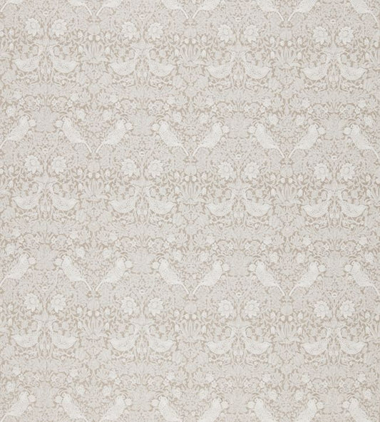 Pure Strawberry Thief Embroidery Fabric - Flax - 236071 - Morris & Co