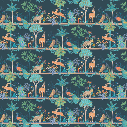 Exotic Fresco Wallpaper - Teal - The Graduate Collection