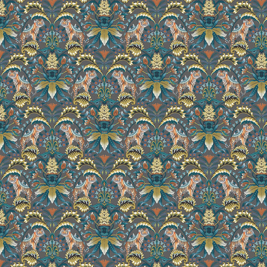 Exotic Tiger Wallpaper - Charcoal - The Graduate Collection