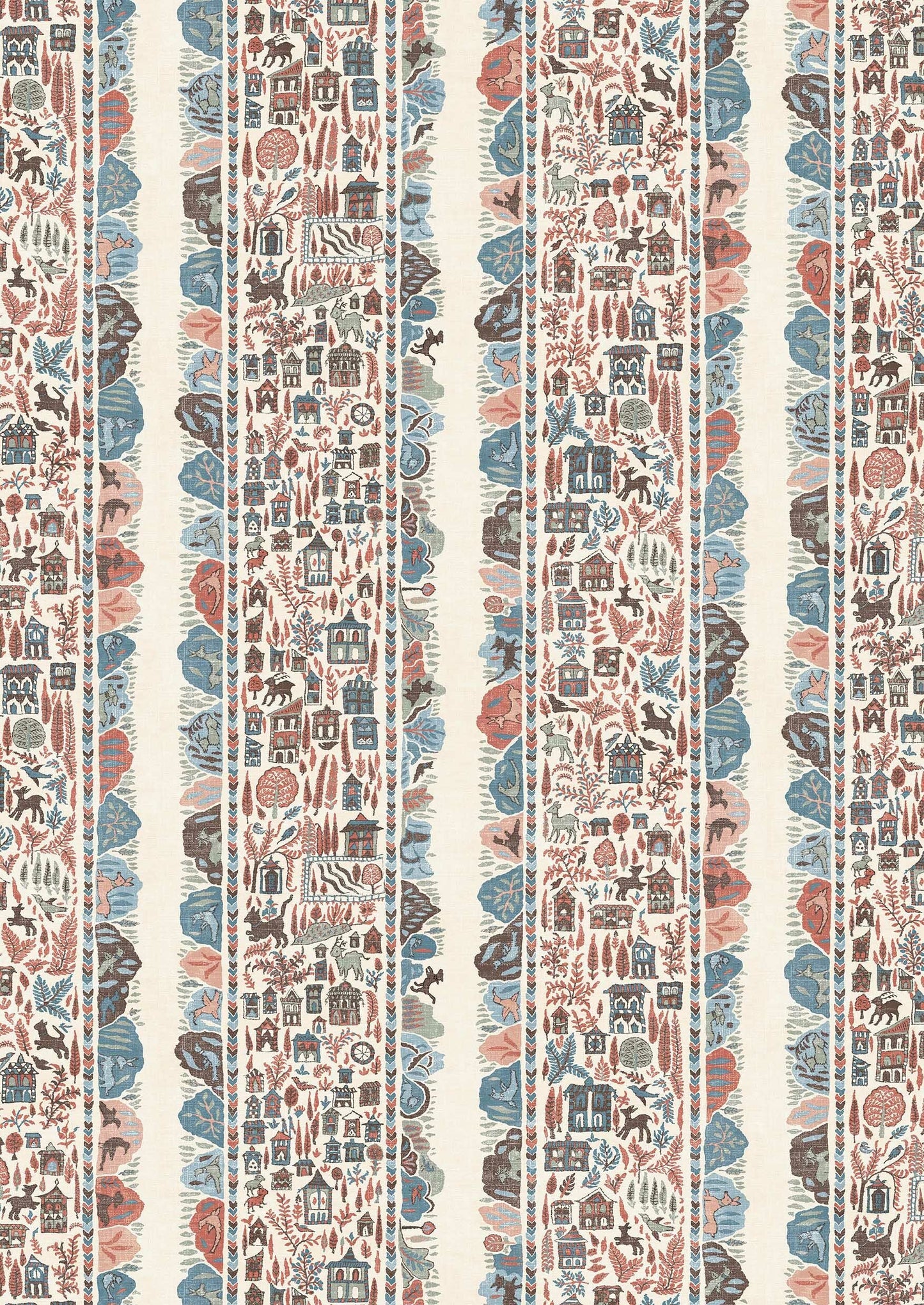 Ravi Ribbon Wallpaper  - Blue Almond