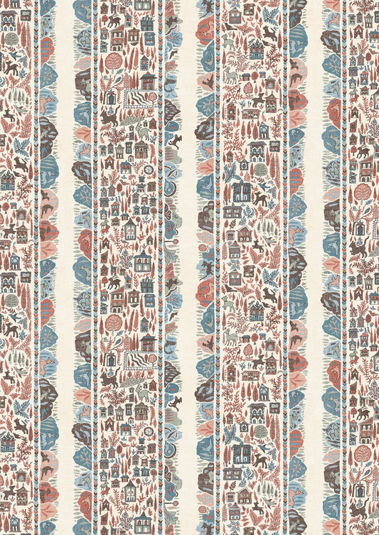 Ravi Ribbon Wallpaper  - Blue Almond