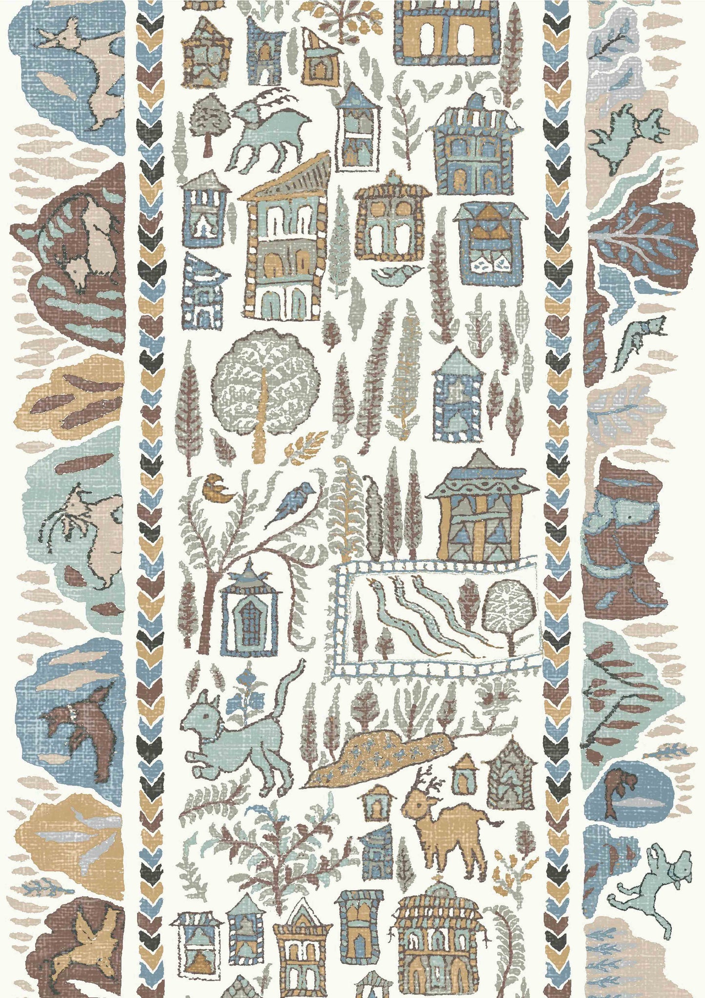 Ravi Ribbon Wallpaper - Aqua Vita - Lewis & Wood