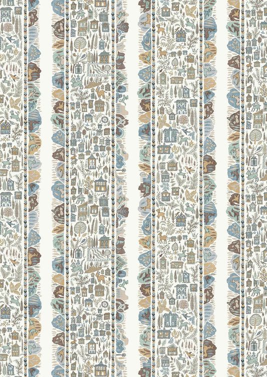 Ravi Ribbon Wallpaper - Aqua Vita - Lewis & Wood