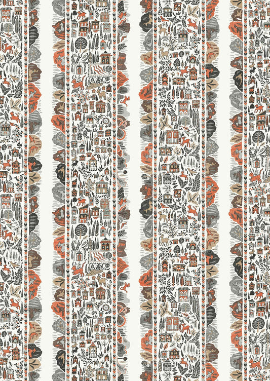 Ravi Ribbon Wallpaper - Satsuma Soot - Lewis & Wood