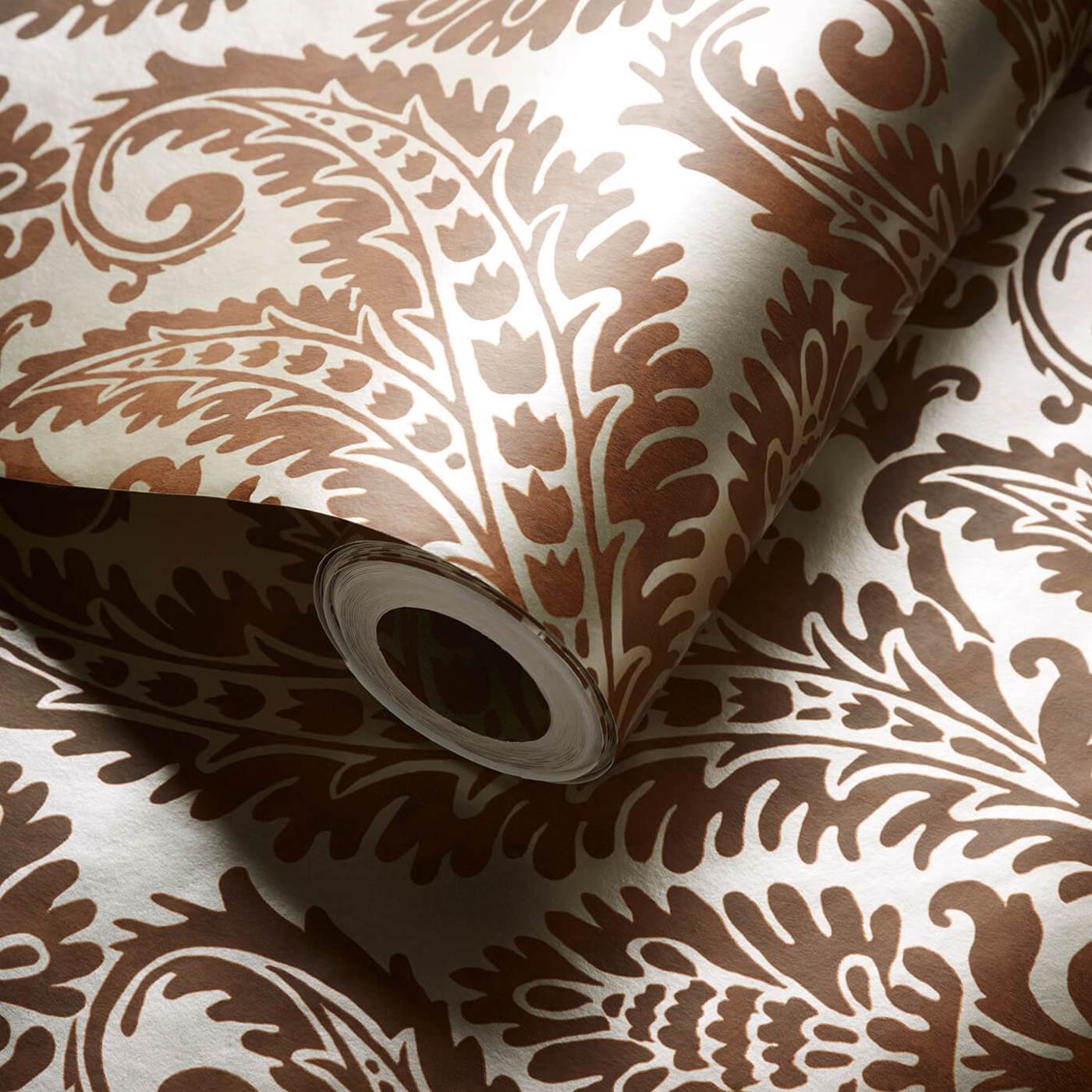 Regale Wallpaper - Russet/Gilver - Clarke & Clarke