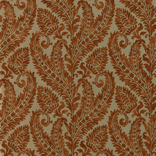 Regale Wallpaper - Russet/Gilver - Clarke & Clarke
