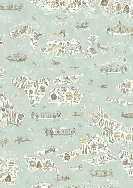 Regatta Wallpaper - Aqua Vita - Lewis & Wood
