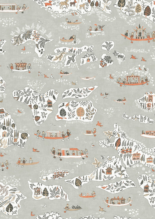 Regatta Wallpaper - Satsuma Soot - Lewis & Wood