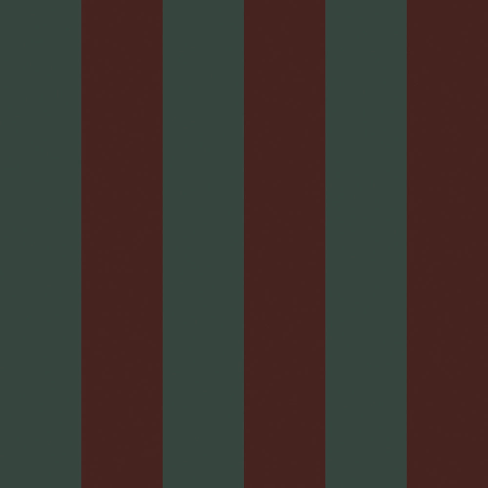Regent Stripe Wallpaper - Garnet & Pine Green - Lucie Annabel
