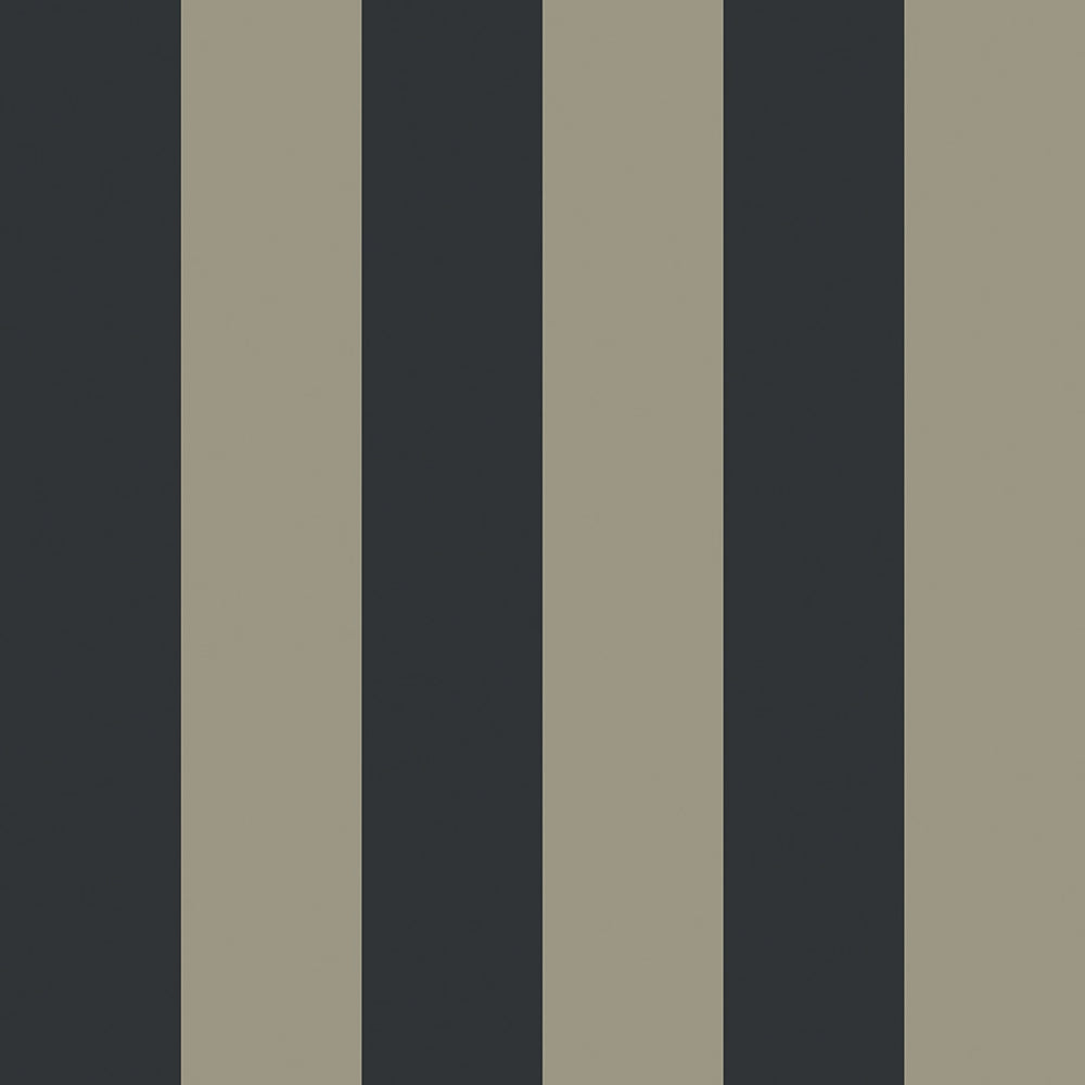 Regent Stripe Wallpaper - Oxford Blue & Warm Grey - Lucie Annabel