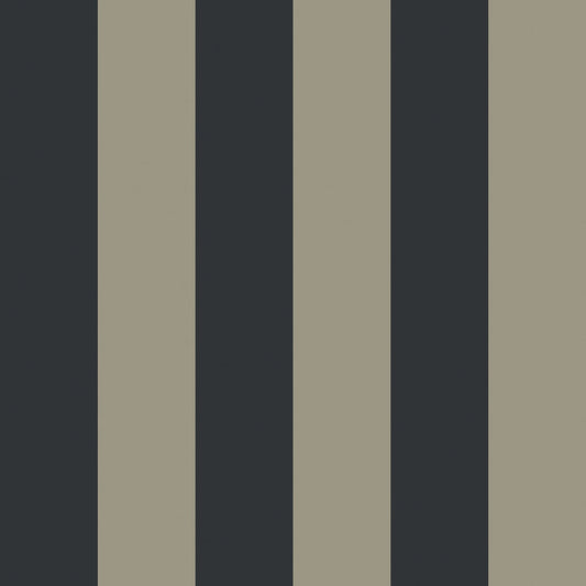 Regent Stripe Wallpaper - Oxford Blue & Warm Grey - Lucie Annabel