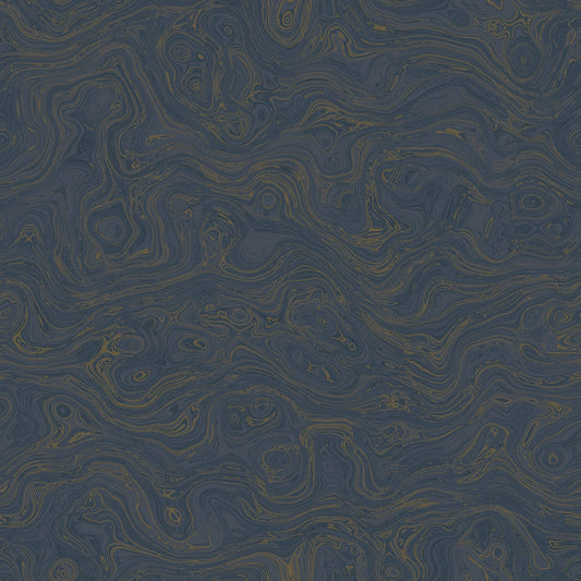 Rockpool Marble Wallpaper - Classic Navy - Lucie Annabel