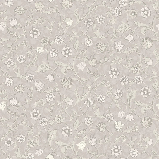 Rosehill Cottage Wallpaper - Vintage Cream & Linen on Moon Grey - Lucie Annabel