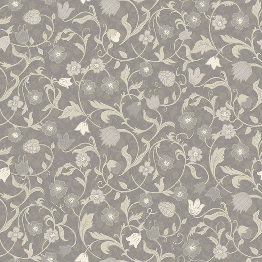 Rosehill Cottage Wallpaper - Vintage Cream on Earl Grey - Lucie Annabel