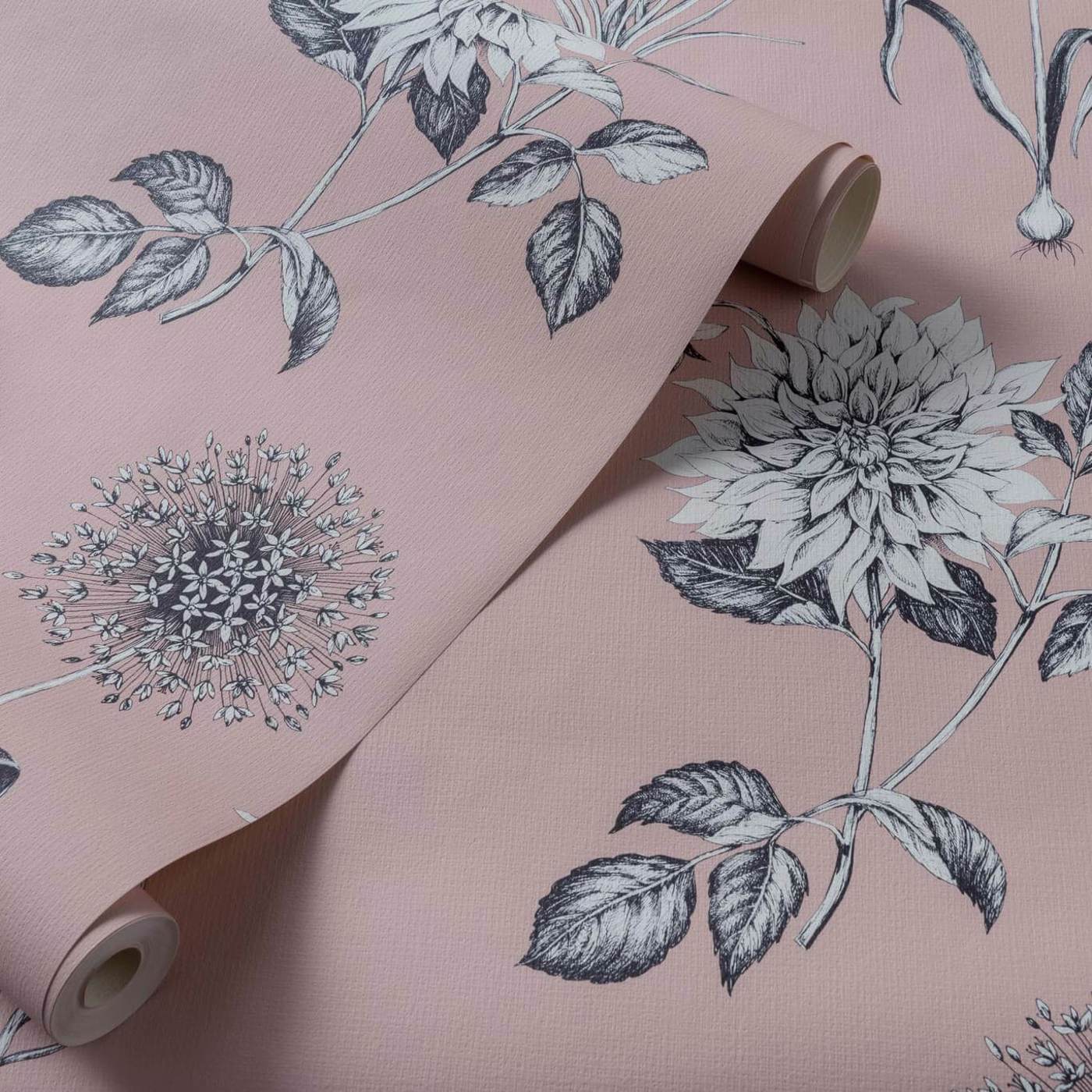 Roseraie Wallpaper - Blush - Clarke & Clarke