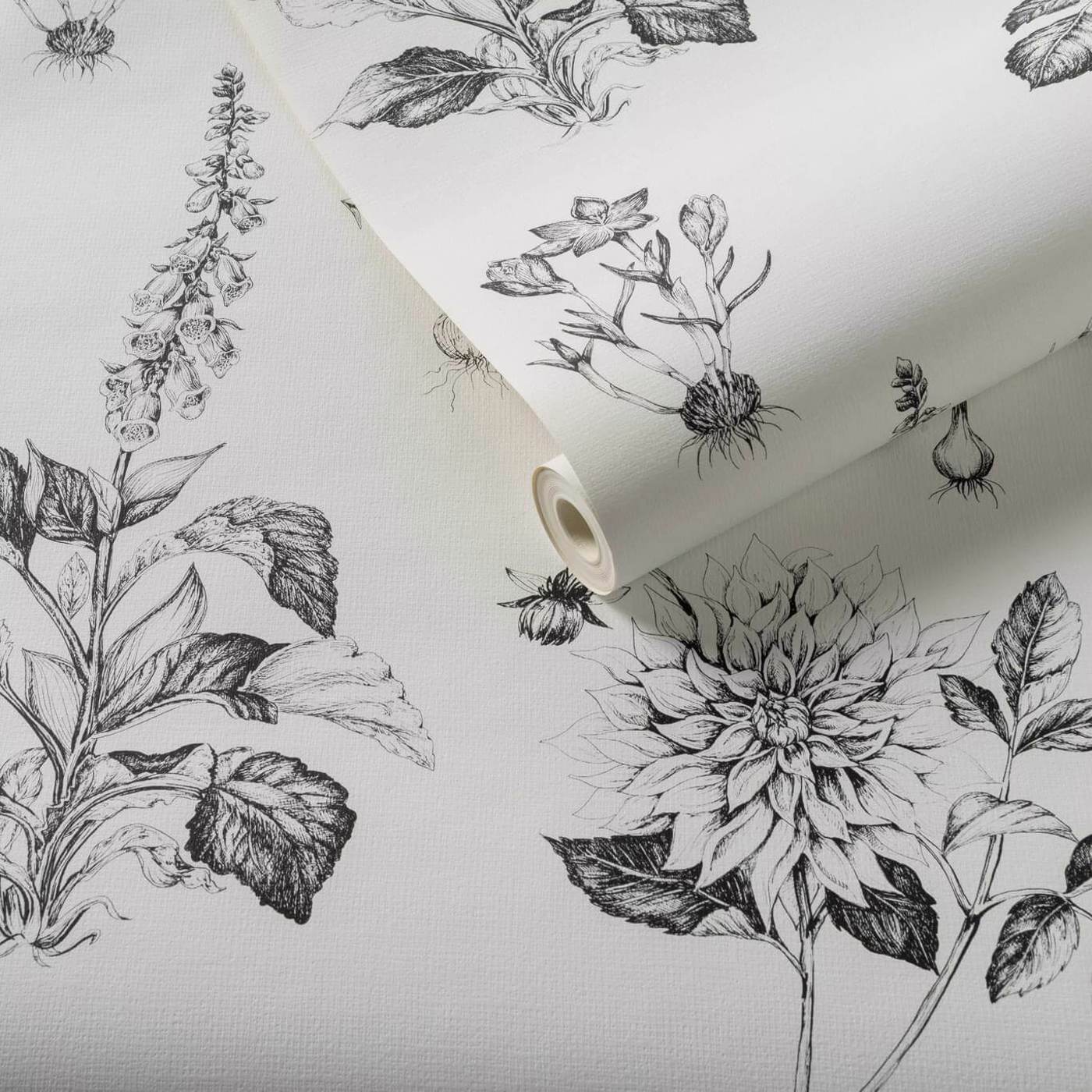 Roseraie Wallpaper - Charcoal - Clarke & Clarke