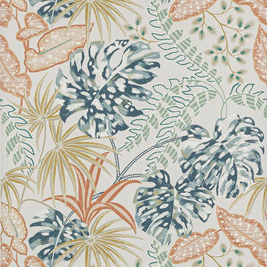 Rousseau Wallpaper - Indigo/Copper - J184W-04 - Jane Churchill