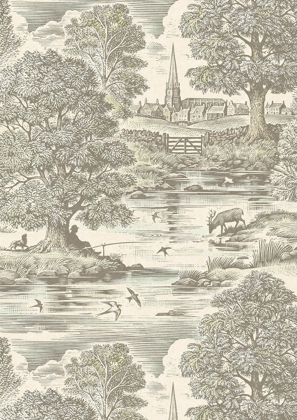 Royal Oak Wallpaper - Aquatint