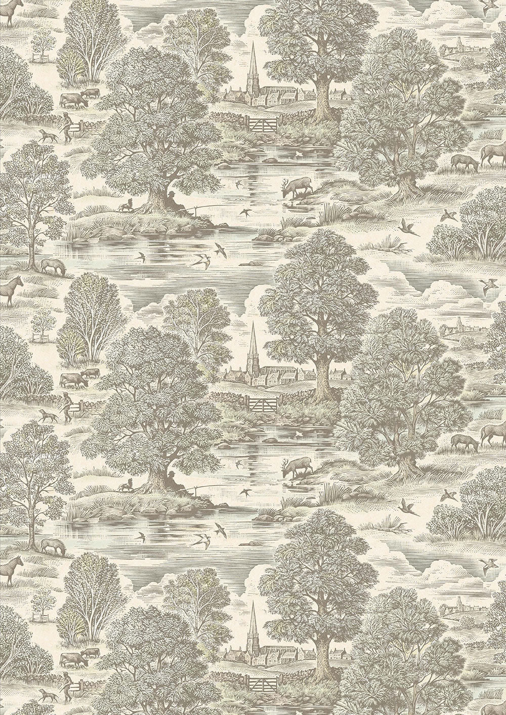 Royal Oak Wallpaper - Aquatint