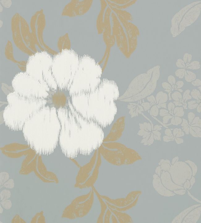 Rue de Seine Wallpaper - Off White on Blue - AT34141 - Anna French