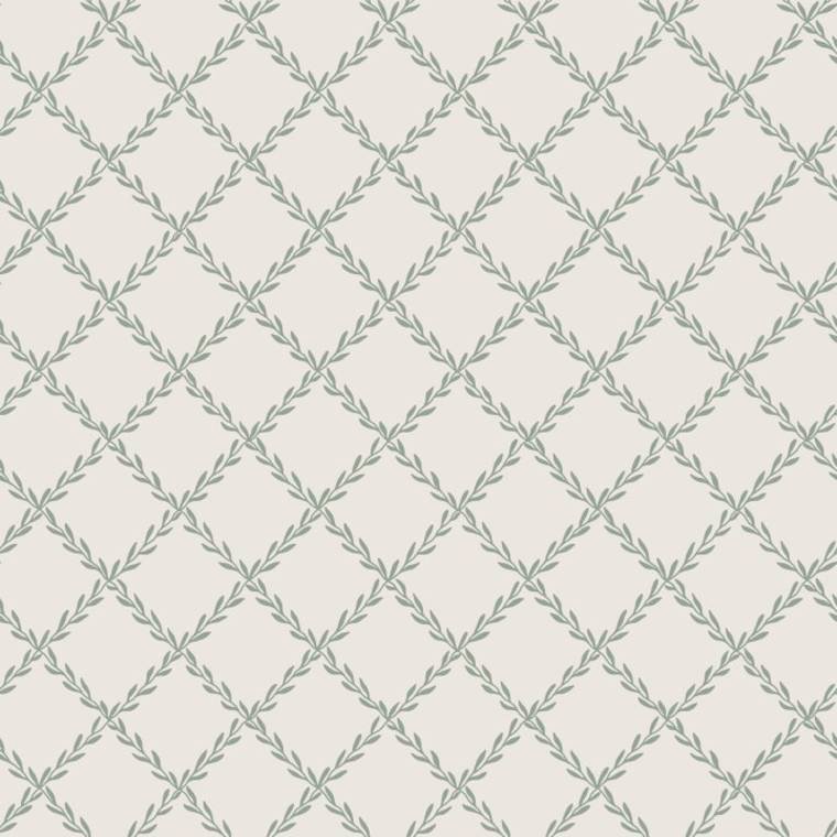 Trellis Wallpaper - Green -  Sandberg