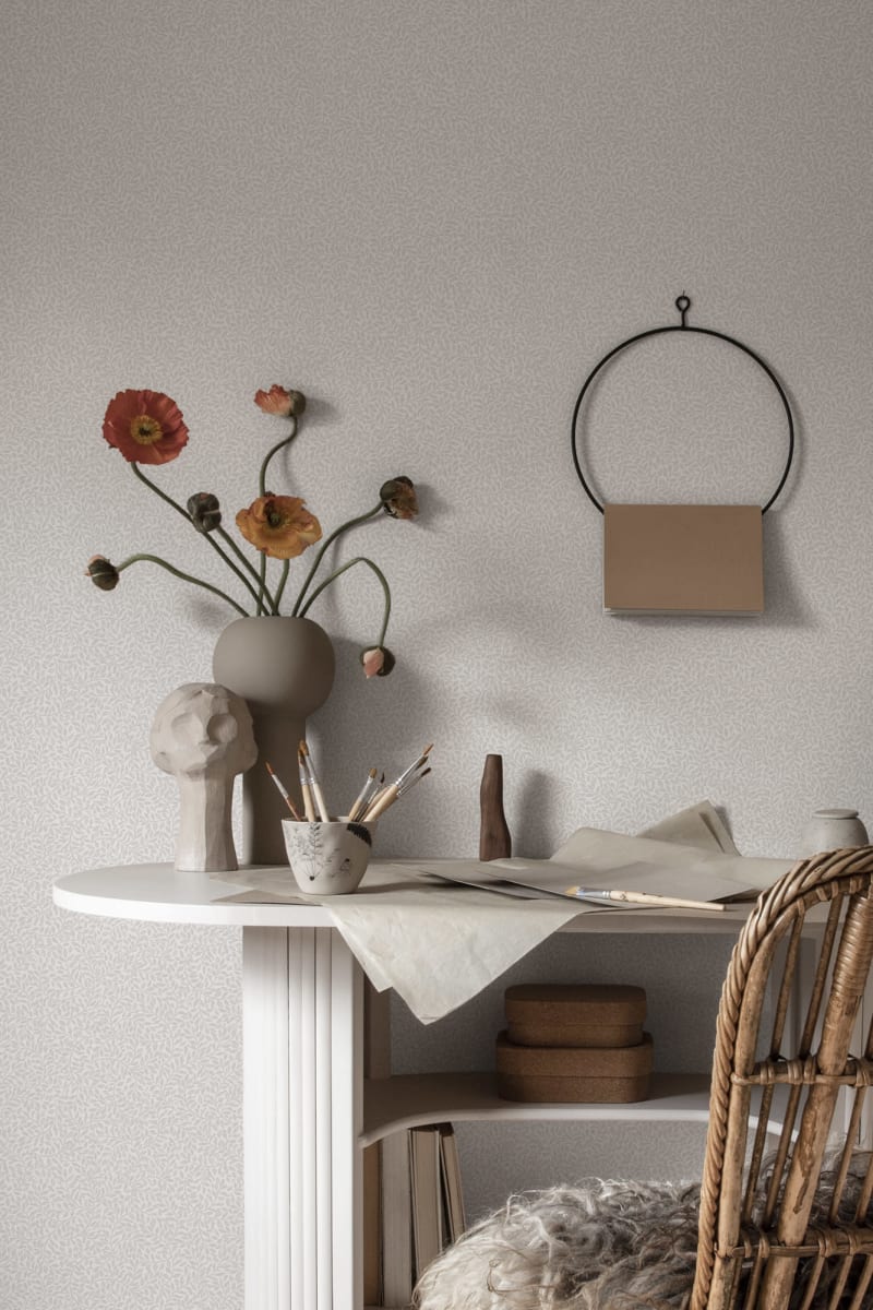 Bladverk Wallpaper - Gray - Sandberg