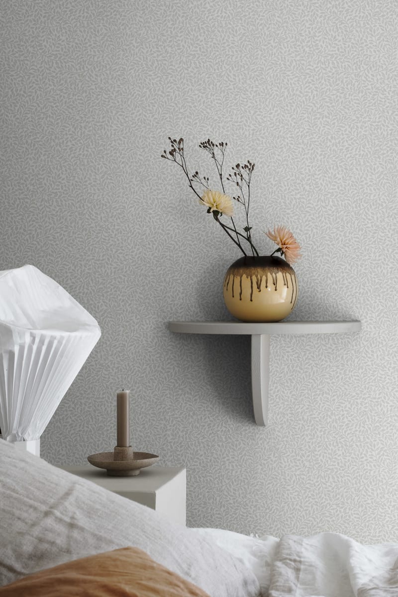 Bladverk Wallpaper - White - Sandberg