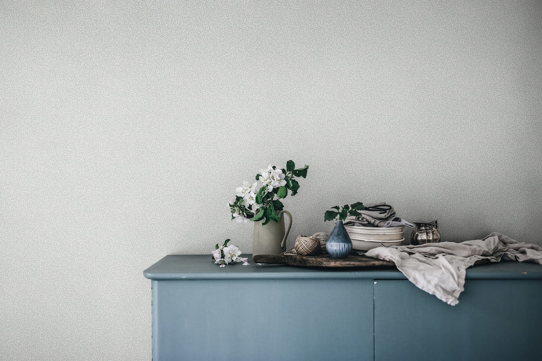 Bladverk Wallpaper - Silver - Sandberg