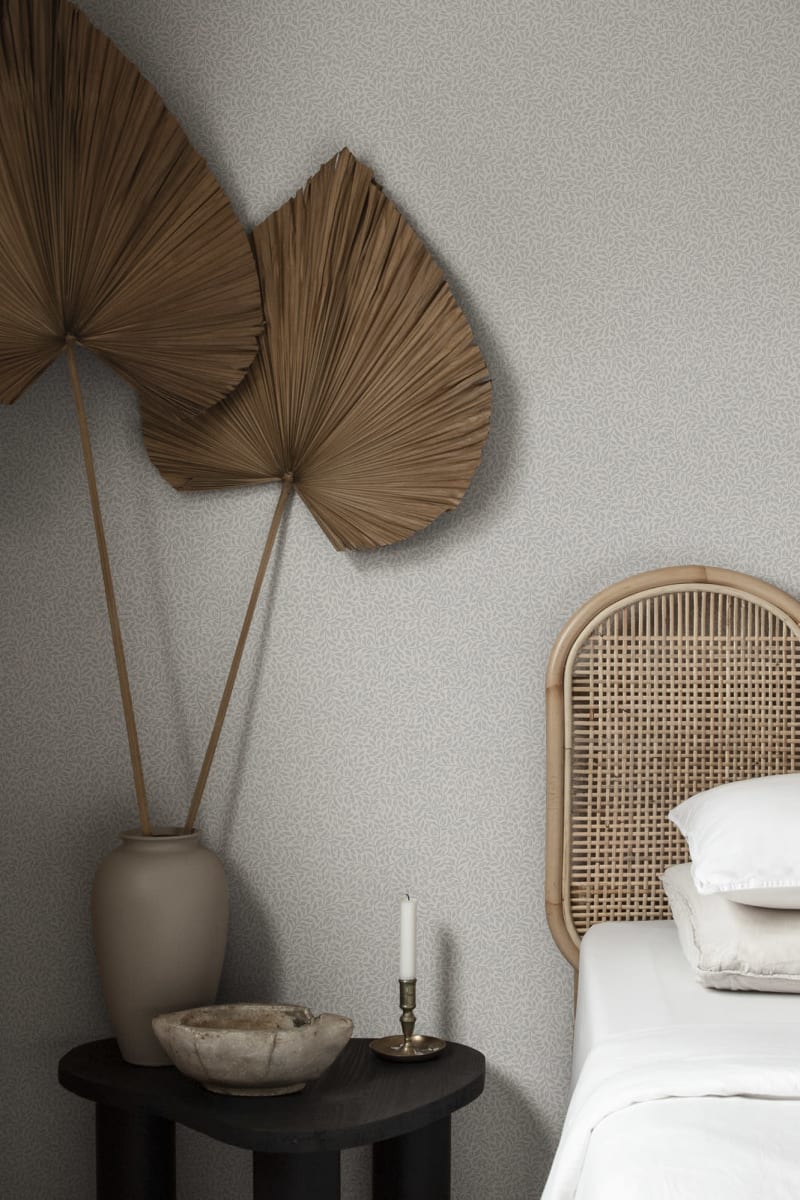 Bladverk Wallpaper - Silver - Sandberg