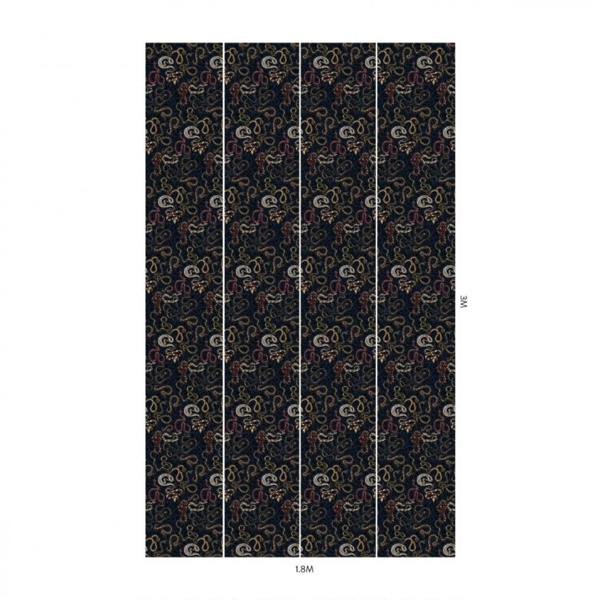 SNAKES AND ADDERS Wallpaper - Black - House of Hackney