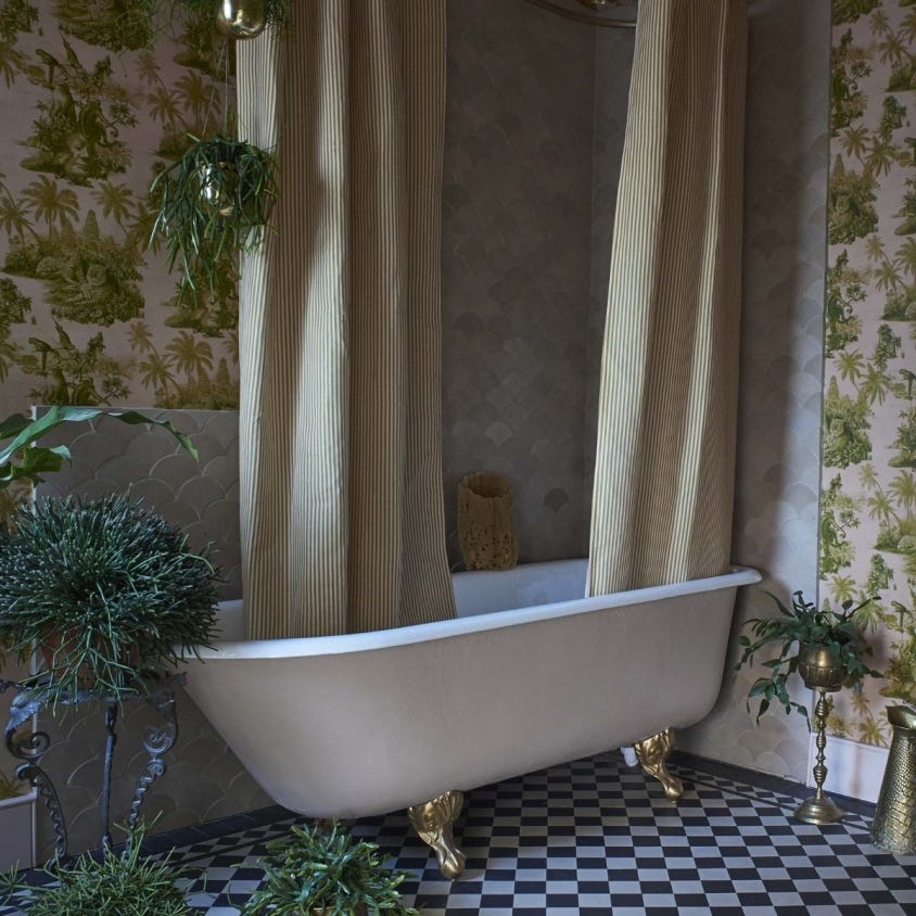 SUMATRA Wallpaper - Blush & Pear-Green - House of Hackney