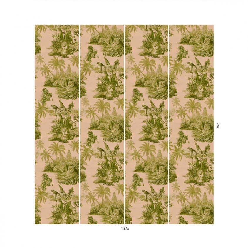 SUMATRA Wallpaper - Blush & Pear-Green - House of Hackney