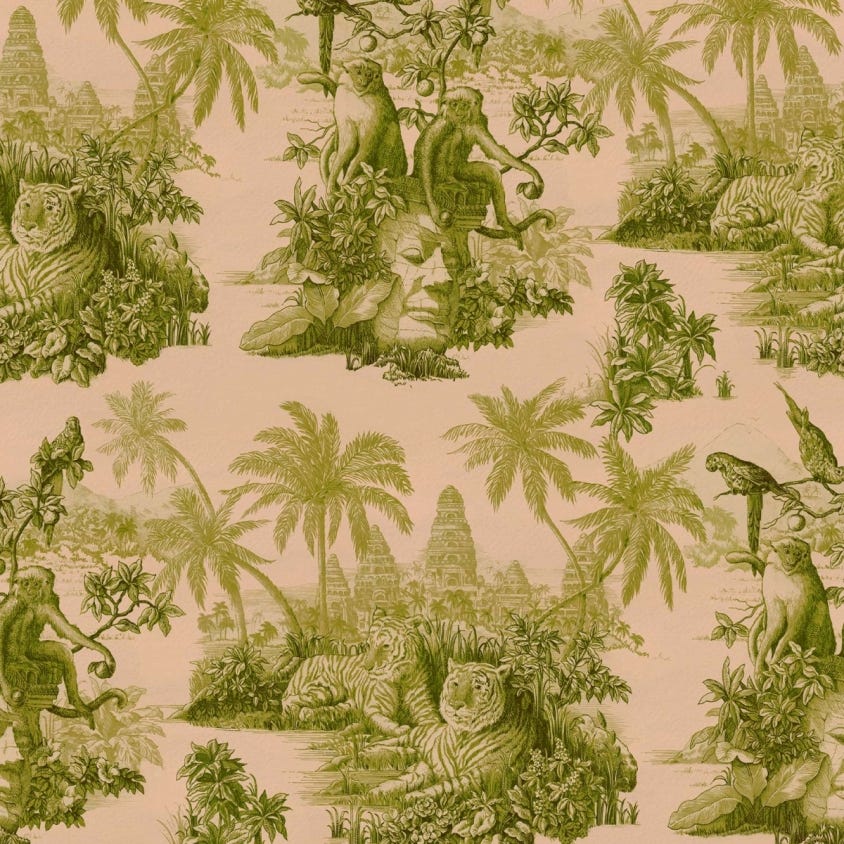 SUMATRA Wallpaper - Blush & Pear-Green - House of Hackney