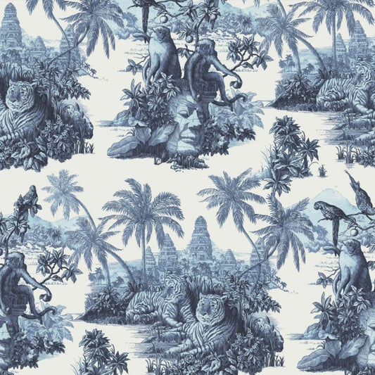 SUMATRA Wallpaper - Off-White & Azure - House of Hackney