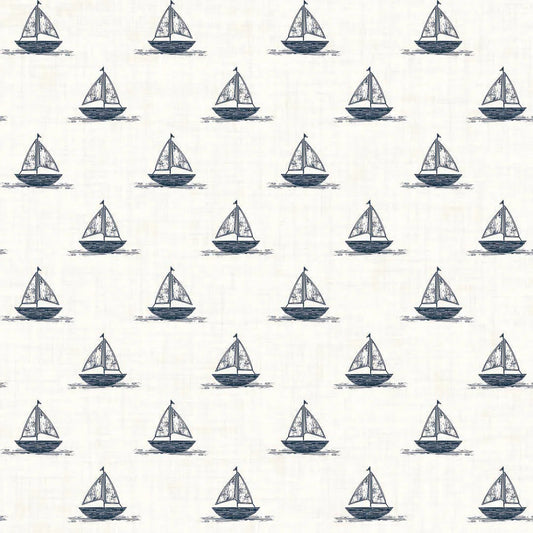 Sail Away Wallpaper - Classic Navy - Lucie Annabel