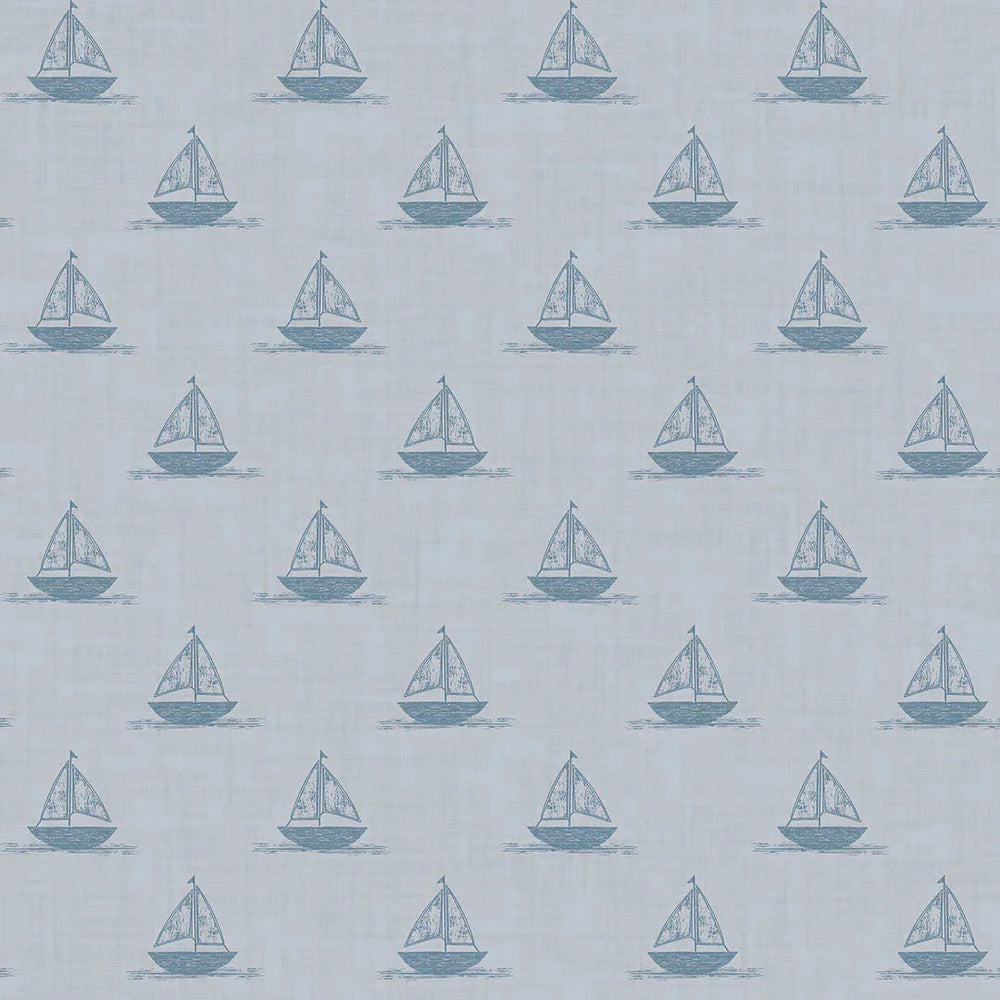 Sail Away Wallpaper - Cornflower Blue - Lucie Annabel