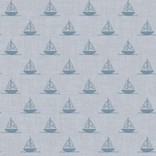 Sail Away Wallpaper - Cornflower Blue - Lucie Annabel