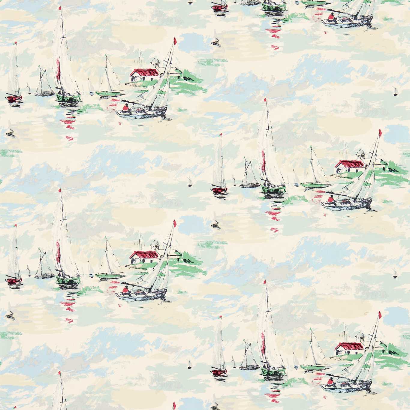 Sail Away Wallpaper - Sea Green - DVIN214588 - Sanderson