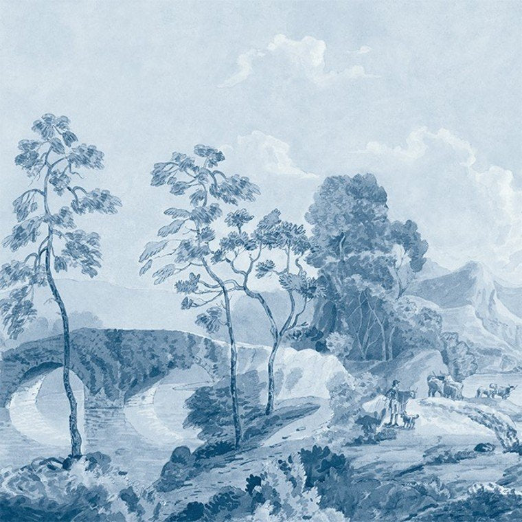 Savery Mural Wallpaper - Blue - ATM24573 - Anna French