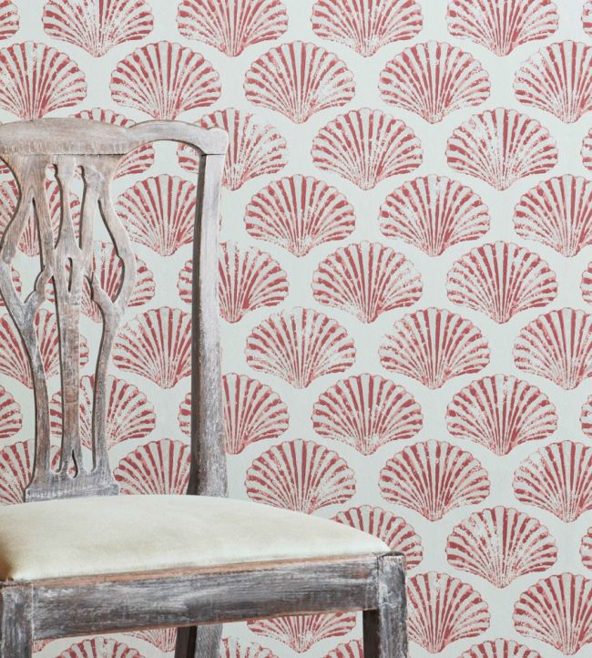 Scallop Shell Wallpaper - Red - BG2100101 - Barneby Gates