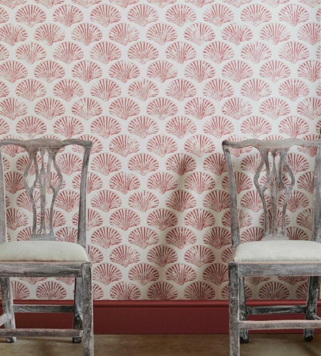 Scallop Shell Wallpaper - Red - BG2100101 - Barneby Gates