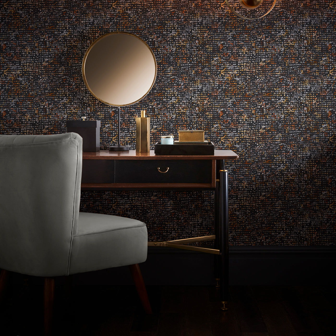 Scintilla Wallpaper - Spice/Dusk - Clarke & Clarke