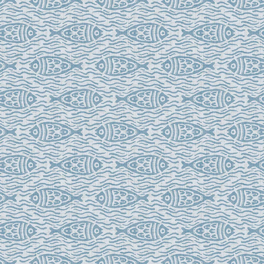 Sea of Bream Wallpaper - Cornflower Blue - Lucie Annabel
