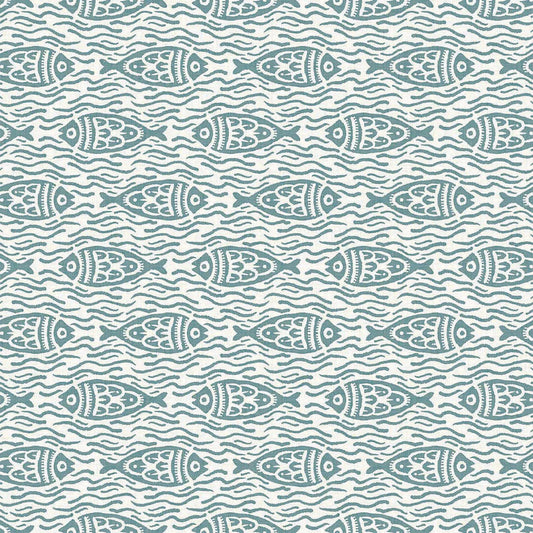 Sea of Bream Wallpaper - Teal - Lucie Annabel